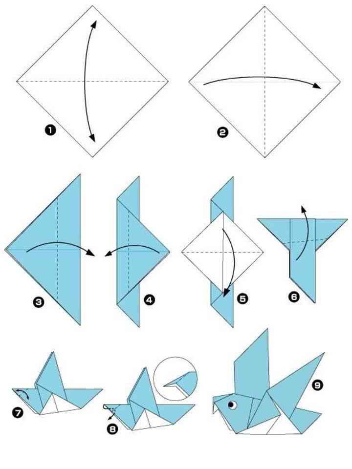 Пошаговая схема для начинающих как сделать голубя из бумаги