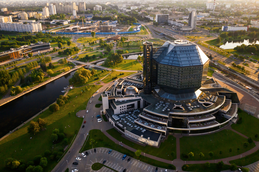 Национальная библиотека в Минске, вид сверху